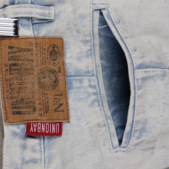 𝅺UNION Bay Sportswear Vintage Blue Light Stone Wash High Rise Jean Shorts - Picture 13 of 15